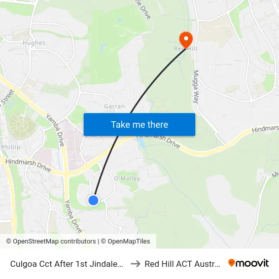 Culgoa Cct After 1st Jindalee Cr to Red Hill ACT Australia map