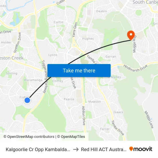 Kalgoorlie Cr Opp Kambalda Cr to Red Hill ACT Australia map