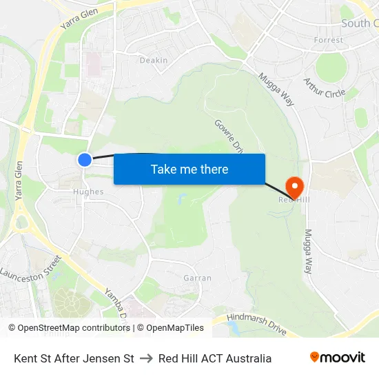 Kent St After Jensen St to Red Hill ACT Australia map