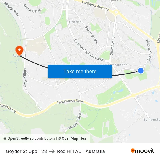 Goyder St Opp 128 to Red Hill ACT Australia map