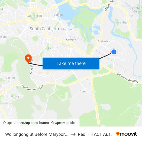 Wollongong St Before Maryborough St to Red Hill ACT Australia map