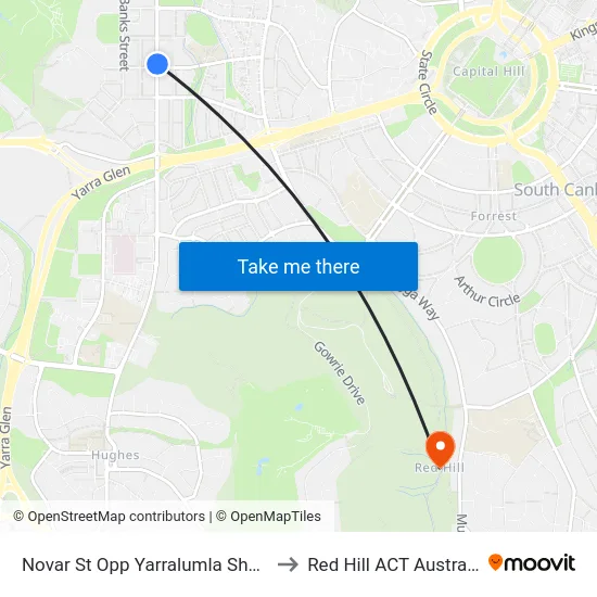 Novar St Opp Yarralumla Shops to Red Hill ACT Australia map