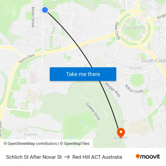 Schlich St After Novar St to Red Hill ACT Australia map