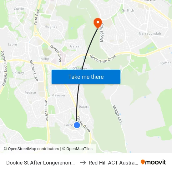 Dookie St After Longerenong St to Red Hill ACT Australia map