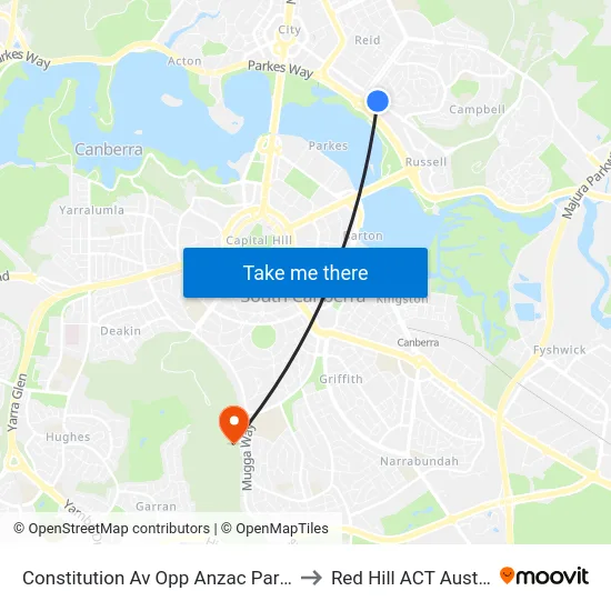 Constitution Av Opp Anzac Park East to Red Hill ACT Australia map