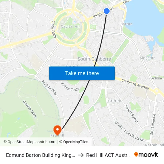Edmund Barton Building Kings Av to Red Hill ACT Australia map