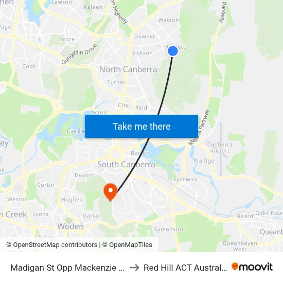 Madigan St Opp Mackenzie St to Red Hill ACT Australia map