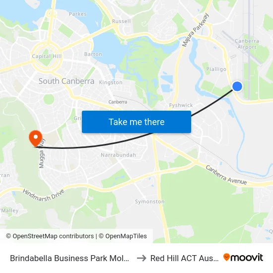 Brindabella Business Park Molonglo Dr to Red Hill ACT Australia map