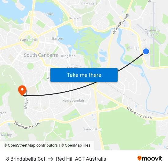 8 Brindabella Cct to Red Hill ACT Australia map