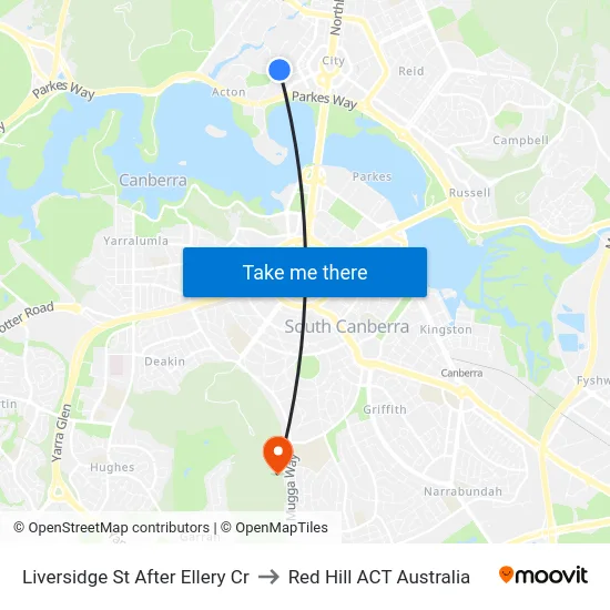 Liversidge St After Ellery Cr to Red Hill ACT Australia map
