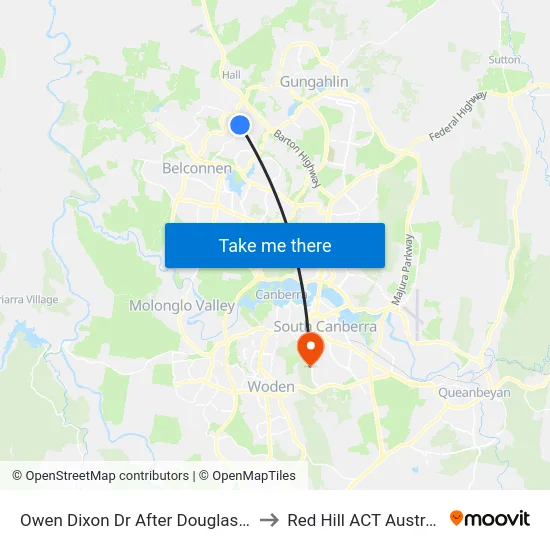 Owen Dixon Dr After Douglass St to Red Hill ACT Australia map