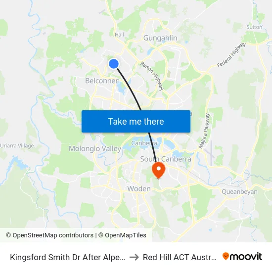 Kingsford Smith Dr After Alpen St to Red Hill ACT Australia map