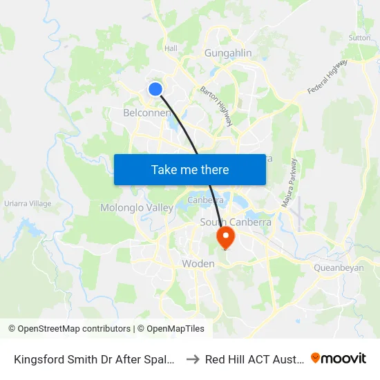 Kingsford Smith Dr After Spalding St to Red Hill ACT Australia map