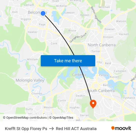Krefft St Opp Florey Ps to Red Hill ACT Australia map