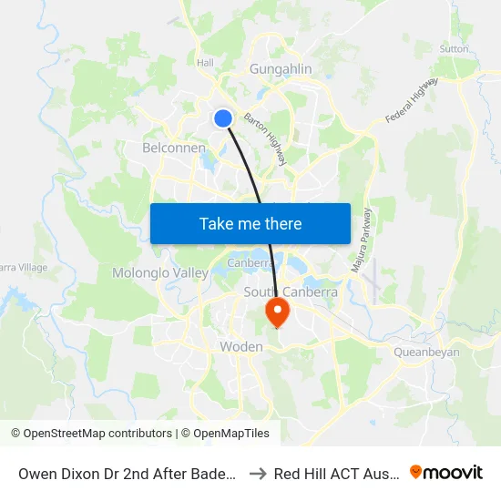 Owen Dixon Dr 2nd After Badenoch Cr to Red Hill ACT Australia map