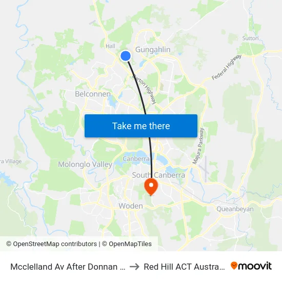Mcclelland Av After Donnan St to Red Hill ACT Australia map