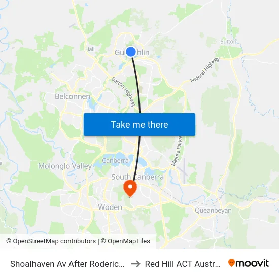 Shoalhaven Av After Roderick St to Red Hill ACT Australia map