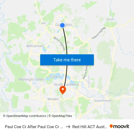 Paul Coe Cr After Paul Coe Cr Shops to Red Hill ACT Australia map