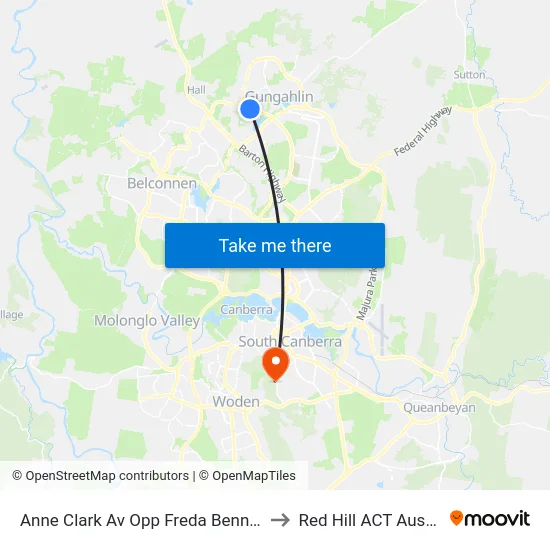 Anne Clark Av Opp Freda Bennett Cct to Red Hill ACT Australia map