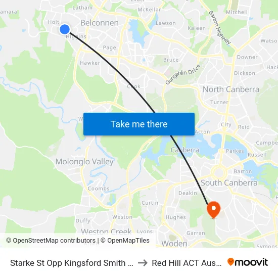 Starke St Opp Kingsford Smith School to Red Hill ACT Australia map