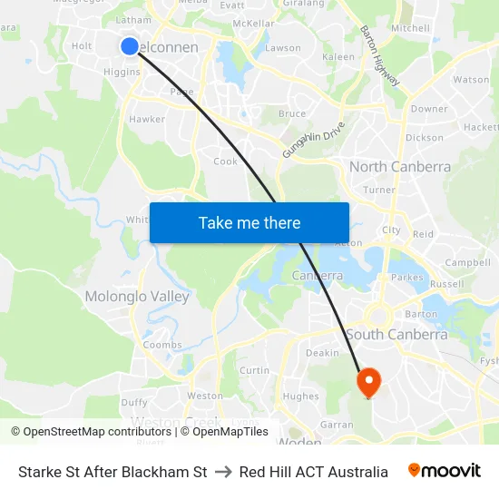 Starke St After Blackham St to Red Hill ACT Australia map