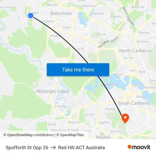 Spofforth St Opp 26 to Red Hill ACT Australia map