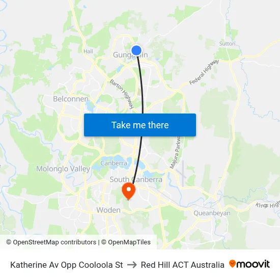 Katherine Av Opp Cooloola St to Red Hill ACT Australia map