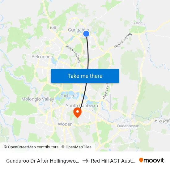 Gundaroo Dr After Hollingsworth St to Red Hill ACT Australia map