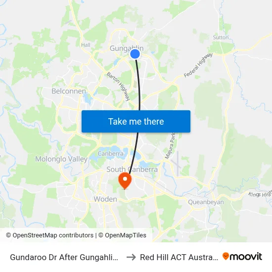 Gundaroo Dr After Gungahlin Pl to Red Hill ACT Australia map