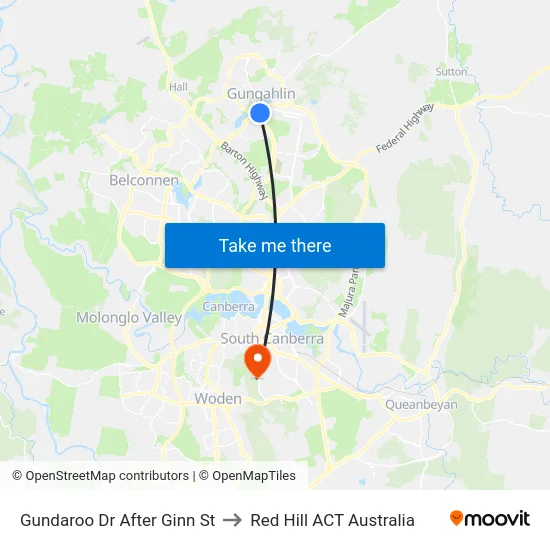 Gundaroo Dr After Ginn St to Red Hill ACT Australia map