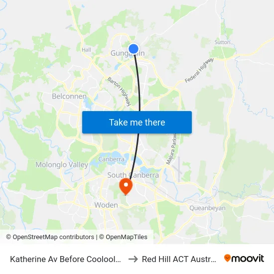 Katherine Av Before Cooloola St to Red Hill ACT Australia map
