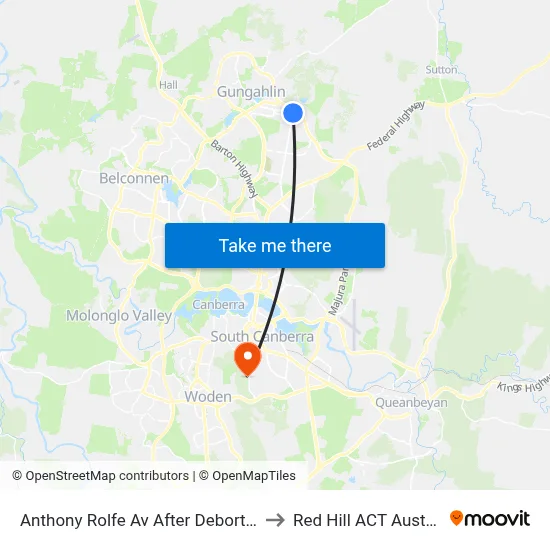 Anthony Rolfe Av After Debortoli St to Red Hill ACT Australia map