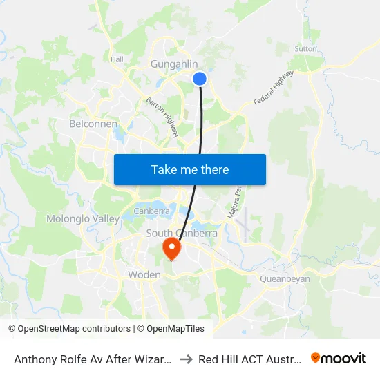 Anthony Rolfe Av After Wizard St to Red Hill ACT Australia map