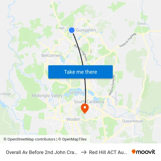 Overall Av Before 2nd John Crawford Cr to Red Hill ACT Australia map