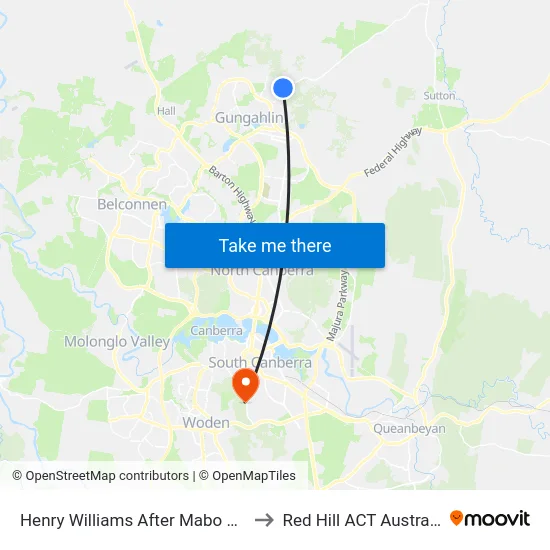 Henry Williams After Mabo Bvd to Red Hill ACT Australia map