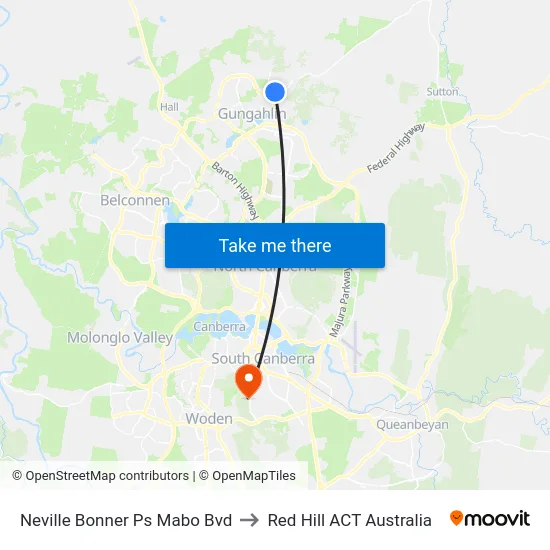 Neville Bonner Ps Mabo Bvd to Red Hill ACT Australia map