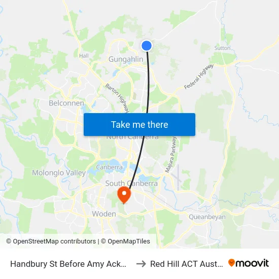 Handbury St Before Amy Ackman St to Red Hill ACT Australia map
