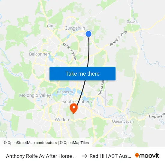 Anthony Rolfe Av After Horse Park Dr to Red Hill ACT Australia map