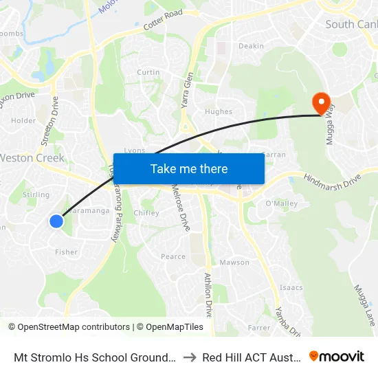 Mt Stromlo Hs School Grounds Sso to Red Hill ACT Australia map