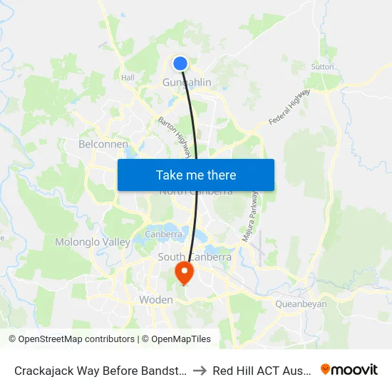 Crackajack Way Before Bandstand St to Red Hill ACT Australia map