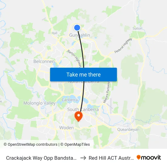 Crackajack Way Opp Bandstand St to Red Hill ACT Australia map