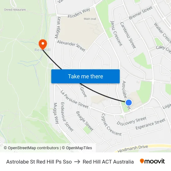 Astrolabe St Red Hill Ps Sso to Red Hill ACT Australia map