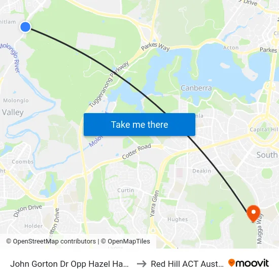John Gorton Dr Opp Hazel Hawke Av to Red Hill ACT Australia map