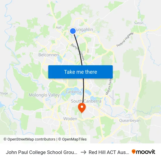 John Paul College School Grounds Sso to Red Hill ACT Australia map