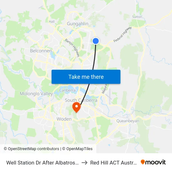 Well Station Dr After Albatross Cr to Red Hill ACT Australia map