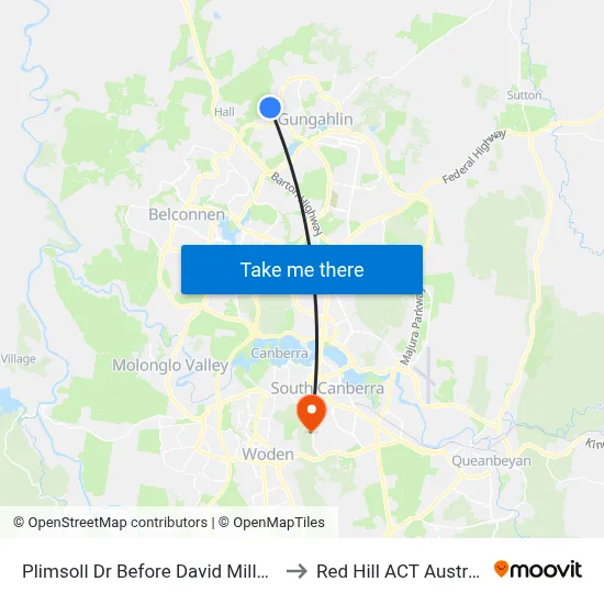 Plimsoll Dr Before David Miller Cr to Red Hill ACT Australia map