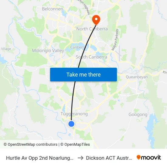 Hurtle Av Opp 2nd Noarlunga Cr to Dickson ACT Australia map