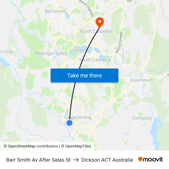 Barr Smith Av After Salas St to Dickson ACT Australia map