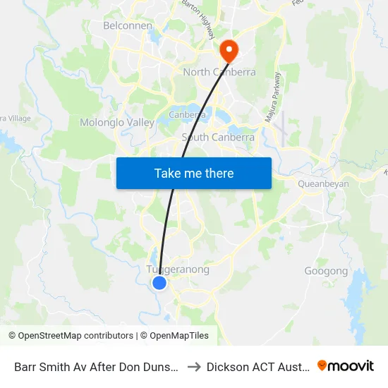 Barr Smith Av After Don Dunstan Dr to Dickson ACT Australia map