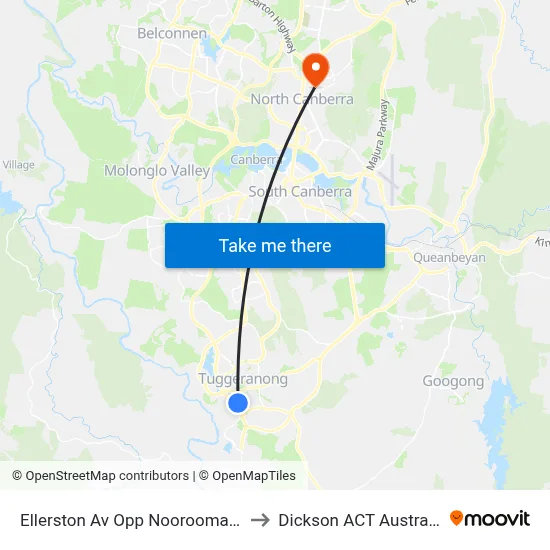 Ellerston Av Opp Noorooma St to Dickson ACT Australia map